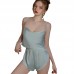 Guiruo New High Grade Nightwear Swinging Neck Ice Silk Comfortable Suspender Shorts Mesh Outer Robe Women's Home Set 3588