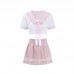 Guiruo Fun Underwear Sexy Open Waist Pleated Short Skirt Doll Neck Comfortable Student Dress Sweet Uniform Set 2627