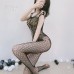 Guiruo Fun Underwear Sexy Open Crotch Transparent Uniform Temptation Sling Off Shoulder Open Crotch Jumpsuit Socks Wholesale 8007