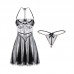 Guiruo Fun Underwear Sexy Mesh Perspective Bow Tie Lace Backless Temptation Sling Dress Uniform Set 2272