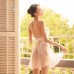 Guiruo Style Fun Lingerie Spring and Summer Women's Ice Silk Tulle Sexy Perspective Backless Temptation Hanging Neck Strap Short Skirt 219