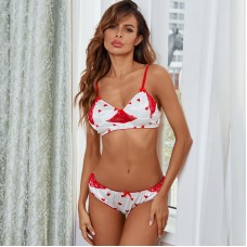 Guiruo Cross border Exclusive Foreign Trade Women's Fun Underwear Sexy Deep V Love Hot Three Point Set Amazon 9051