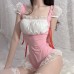 Guiruo Fun Lingerie Sexy Hidden Buckle Opening Seduction One Piece Dresses for Maids with Chest Pads Uniform Sexy Set 1684