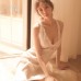 Guiruo New Fun Underwear Imitation Silk Sexy Deep V Lace Temptation Sling Dress Sleepwear Home Suit Set 255