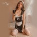 Guiruo Fun Lingerie Sexy Servant Dress Role Playing Lace Sweet Apron Bed Uniform Sexy Set 1733