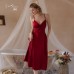 Guiruo French Sexy Backless Temptation Long Pajamas Simple Chest Cushion Suspender Sleeping Dress Home Suit J3283