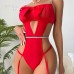 Guiruo Fun Lingerie Women's Solid Satin Sexy Hollow Bow Tie Pure Desire Temptation One Piece Clothing Foreign Trade 9210