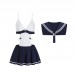 Guiruo Sexy and Fun Underwear Seduction Pure Desire Open Back, Full Hip, Pleated Short Skirt Sweet Student Uniform Set 2935