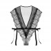 Guiruo Fun Underwear Sexy Deep V Mesh Temptation Waist Lacing Hot One Piece Nightwear Set Issued on behalf of 025