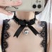 Guiruo Fun Lingerie Lace Elastic Collar Necklace Ornament Cat Girl Maid Bow Knot Bell Collar Sent on behalf of P21