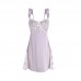 Guiruo Satin V-neck with Chest Cushion Sexy Backless Lace up Temptation Sling Sleeping Dress Outer Robe Home Suit Set 3559