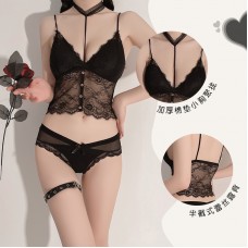 Guiruo French Lace Button Small Strap Wrapped Chest Sexy Underwear Fashion Strap Cushion Off Shoulder Tank Top 1157