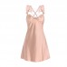 Guiruo Satin Sweet Lace and Chest Cushion Sexy Flying Sleeves Sleeping Dress Simple Outer Robe Women's Home Set J3336