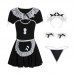 Guiruo Classic Black and White Sweet Age Reducing Hollow out Sexy Little Servant Dress Passionate No Take Off Uniform Set 2568