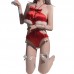 Guiruo Velvet Butterfly Knot Ball Decoration Elastic Tight One Piece Open Crotch Cute Rabbit Girl Uniform Set 3861