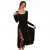 Guiruo Sexy Combination Yarn Perspective Lace Slim Fit Slender Round Neck Women's Home Pure Desire Sleeping Dress Set Q2858