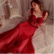 Guiruo Sexy Mesh Lace Steel Ring Gathering Chest Cushion New Year Sling Sleeping Dress Outer Robe Home Suit Set J2670