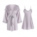 Guiruo Sexy, Comfortable, Sweet Ice Silk Pajamas Simple and Breathable Sling Sleeping Dress Outer Robe Women's Home Furnishing Set 2199