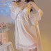 Guiruo Sexy Pure Desire Wind Mesh Breathable Sleeping Dress with Chest Cushion Steel Ring Gathering Sling Sleeping Dress Outer Robe Home Furnishing 2679