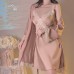 Guiruo Summer Ice Deep V Cross Lace with Chest Cushion Hanging Strap Sleeping Dress Lazy Outer Robe Home Suit Set 3789