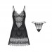 Guiruo Spring/Summer New Sexy Deep V Thin Lace Home Furnishing Flower Embroidery Hanging Sleeping Dress One Piece Sent 751