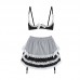 Guiruo Fun Lingerie Sexy Breast Dewing Temptation Steel Ring Gathering Waist Short Skirt Student Uniform Fury Set 1473