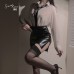 Guiruo Sexy Open Front Boyfriend Style Shirt Split Wrap Hip Skirt OL Professional Role Playing Uniform Set 1663