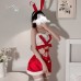 Guiruo Fun Lingerie Rabbit Girl Role Play Christmas Small Chest Velvet Strap Wrap Hip Skirt Temptation Set 2434