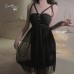 Guiruo Sexy Mesh Splice Lace Flower Decoration Hollow out with Chest Cushion Sleeping Skirt Outer Robe Home Suit Set 2644