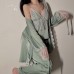 Original and Sexy Deep V Satin Lace Private Room Pajamas by Guiruo Spring and Summer, French Home Furnishing Set for Women 19076