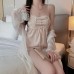 Guiruo French style private room sexy pure desire thin style suspender pajamas shorts mesh outer robe women's home clothing set 3486