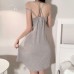 Guiruo Spring and Summer Sexy Heart Machine Backless Solid Color Comfortable Nightwear Sling Sleepwear Home Furnishing Set for Women 2346