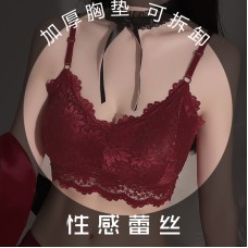 Guiruo New Sexy Lace Underwear for Women's One Piece Bra without Steel Ring Anti glare Tank Top Breathable Bra 1133