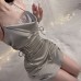 Guiruo Fun Underwear Sexy Low cut Lace Perspective Attractive Mesh Pleated Nightwear Hanging Neck Strap Nightwear 1612