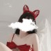 Rose like sexy underwear sexy feathers lace Cat's ears (Steamed cat-ear shaped bread) role play net red headband decoration headdress p1