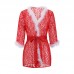 Guiruo Fun Sleepwear Lace Christmas Dress Comfortable Outer Robe Deep V Lace Mesh Charm Uniform Set 199028