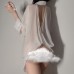 Guiruo Fun Underwear Sexy Chiffon Perspective Backless Loose Boyfriend Style Shirt Women's Pure Desire Uniform Set 3304