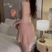 Guiruo Fun Lingerie Sexy Backless Pure Desire Mesh Steel Ring Chest Cushion Gathering Sling Sleeping Dress Uniform Set 1925