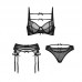 Guiruo Fun Underwear Sexy Deep V Dew Breast Attraction Bowknot Three Point Hot garter Belt Uniform Set 1171