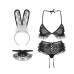 Guiruo Fun Lingerie Sexy Network Gauze Strap Transparent Binding Rabbit Girl Passion Three Point Uniform Set 469