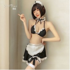 Guiruo Fun Lingerie Sexy Lace Apron Three Point Maid and Servant Uniform Temptation Role Playing 384#