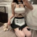 Ruo Ruo Sexy Hollow out Temptation Sweet Wind Luoli COS Maid Dress Role Playing Uniform Fun Set 2918