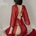 Guiruo Fun Underwear Sexy Solid Split Sexy Sleepwear Outer Robe Hanfu Role Playing Uniform Set 1645