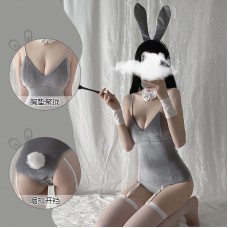 Guiruo Fun Underwear Velvet Sexy Deep V Tight Fit One Piece Open Range Rabbit Girl Role Playing Uniform Set 158