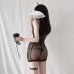 Guiruo Fun Lingerie Sexy Perspective Sling Dress Bodysuit Women's Silk Socks Temptation Open Stop No Take Off Socks 8085