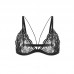 Guiruo New Comfortable and Unbound Women's French Perspective Lace Light, Thin, Sexy, and Funny Back Bra Single Piece 758