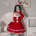 Guiruo Sweet Bow Velvet Christmas Costume Role Play Bunny Girl Bust Fit Dress Uniform Set 1953