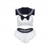 Guiruo Fun Lingerie Sexy Mesh Perspective Attractive Student Suit Sailor Suit Three Point Off the waist Uniform Set 1638